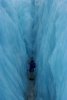 In a blue ice chasm